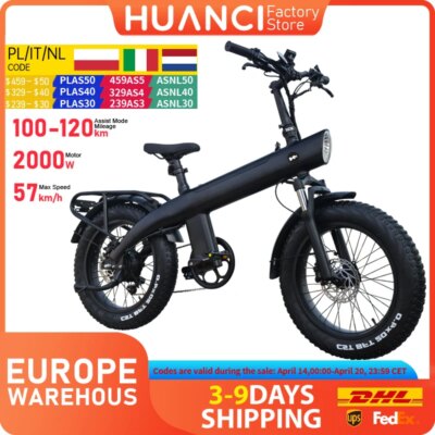 HUANCI Q3 Mountain Electric bicycle 2000W Adult electric bike 48V 20AH Ebike 20Inch Tire Off-Road fatbike City e bike