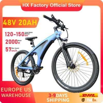 HX Q5 Ebikes 2000W Adults Electric Bike Bicycle 2000W 48V 20AH 27.5 Inch Off-Road Tire Electric E Bikes Mountain Ebike