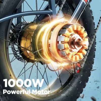 Hots Sale U8 1000W45KM/H 20 Inch Electric Bicycle 48V31.5AH Lithium Battery Ebike 4.0 Fatbike Electric Bike for adults - Image 3