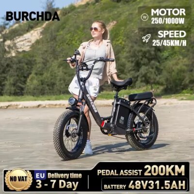 Hots Sale U8 1000W45KM/H 20 Inch Electric Bicycle 48V31.5AH Lithium Battery Ebike 4.0 Fatbike Electric Bike for adults