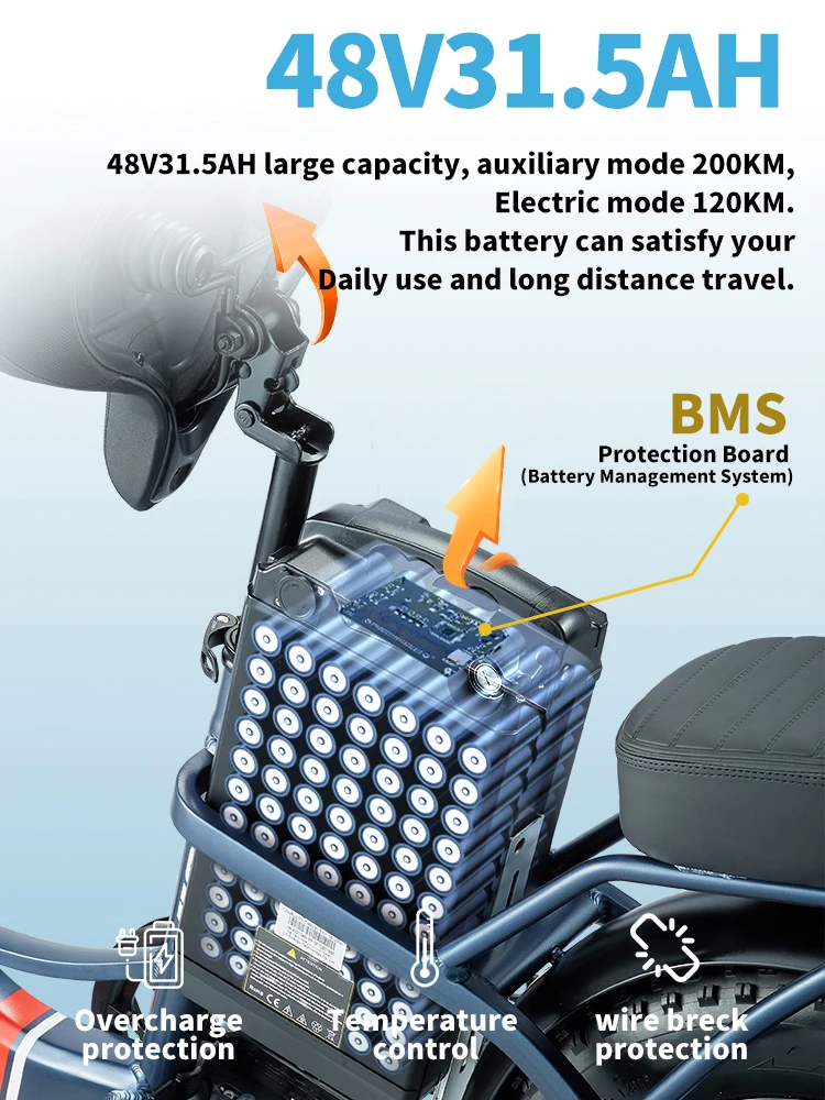 Hots Sale U8 1000W45KM/H 20 Inch Electric Bicycle 48V31.5AH Lithium Battery Ebike 4.0 Fatbike Electric Bike for adults