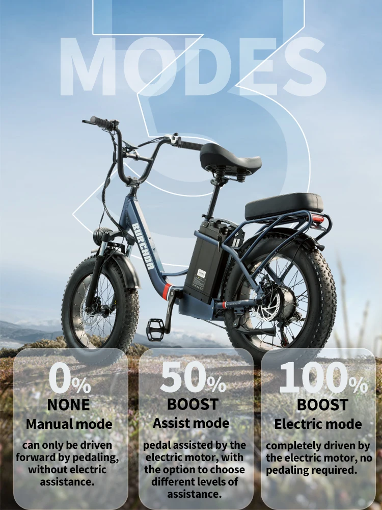 Hots Sale U8 1000W45KM/H 20 Inch Electric Bicycle 48V31.5AH Lithium Battery Ebike 4.0 Fatbike Electric Bike for adults