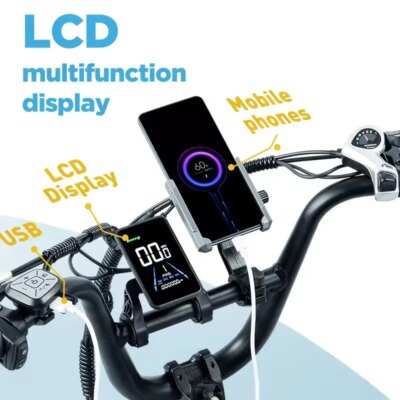 Hots Sale U8 1000W45KM/H 20 Inch Electric Bicycle 48V31.5AH Lithium Battery Ebike 4.0 Fatbike Electric Bike for adults - Image 4