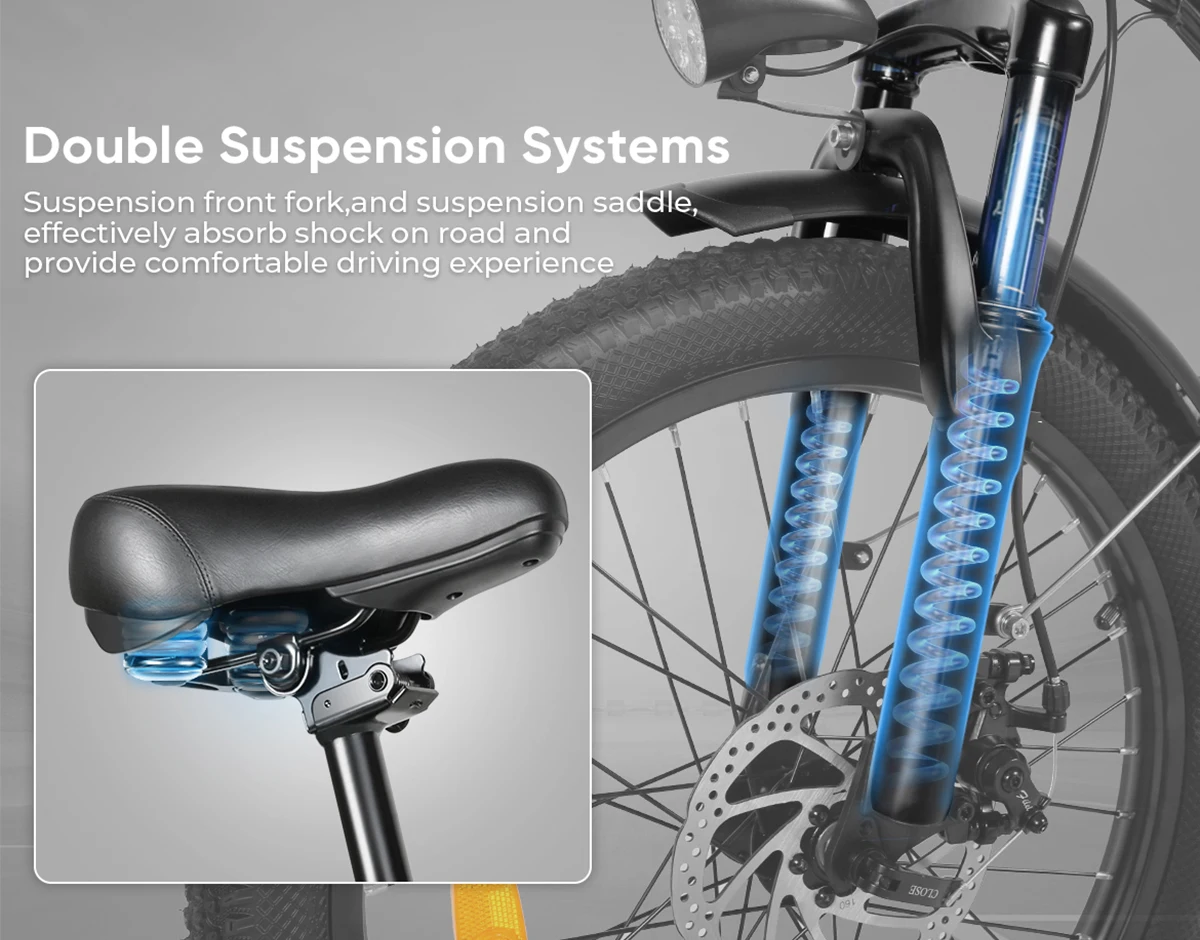 Samebike CY20 Folding Electric Bicycle 350W 36V 12Ah Removable Battery 20*2.35 Inch Adult Electric Bike City Road Commuter Ebike