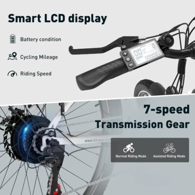 HITWAY Electric bike, 28 electric bikes, city e-bike with removable battery 36V 12Ah, motor 250W, 7 speeds - Image 4