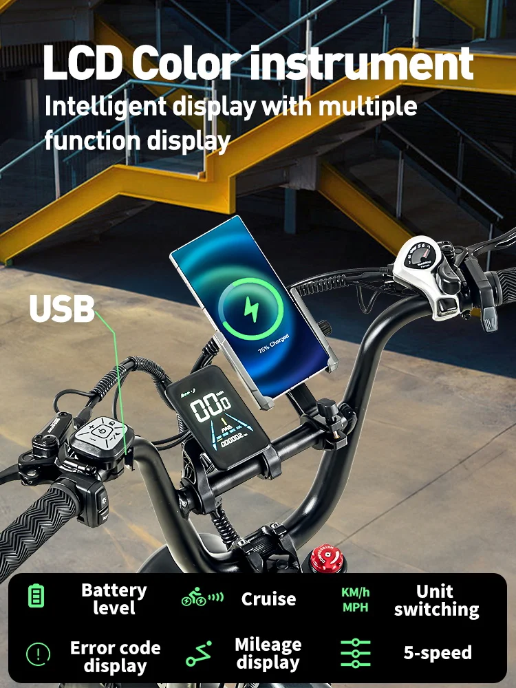 BURCHDA 2025 NEW AZ20 1000W45KM/H 20 Inch Electric Bicycle 48V20AH Lithium Battery Ebike 4.0 Fatbike Electric Bike for adults
