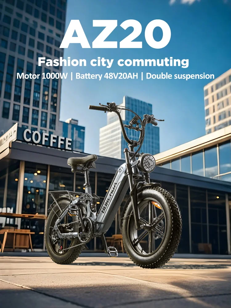 BURCHDA 2025 NEW AZ20 1000W45KM/H 20 Inch Electric Bicycle 48V20AH Lithium Battery Ebike 4.0 Fatbike Electric Bike for adults
