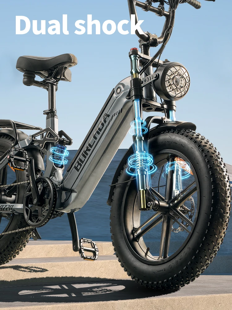 BURCHDA 2025 NEW AZ20 1000W45KM/H 20 Inch Electric Bicycle 48V20AH Lithium Battery Ebike 4.0 Fatbike Electric Bike for adults