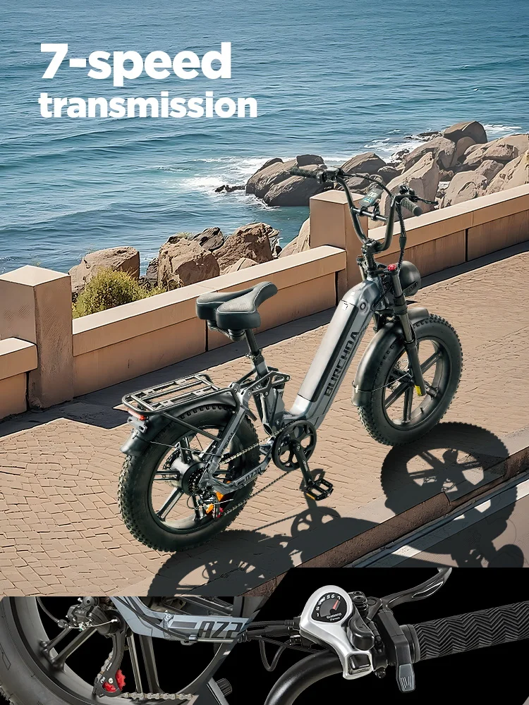 BURCHDA 2025 NEW AZ20 1000W45KM/H 20 Inch Electric Bicycle 48V20AH Lithium Battery Ebike 4.0 Fatbike Electric Bike for adults