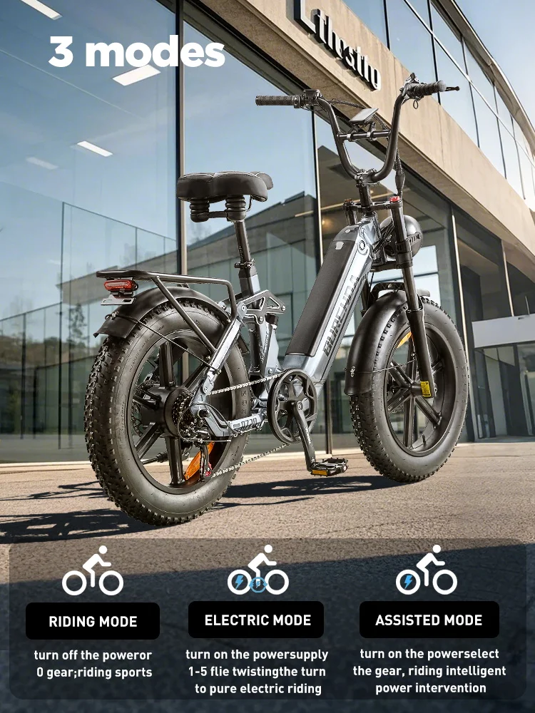 BURCHDA 2025 NEW AZ20 1000W45KM/H 20 Inch Electric Bicycle 48V20AH Lithium Battery Ebike 4.0 Fatbike Electric Bike for adults