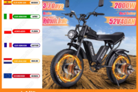 Ridstar Q20pro Electric Bicycle 2000W Dual Motor 52V40AH Dual Battery Hydraulic Brake Electric Bike 20*4.0 Inch Fat Tire E-bike