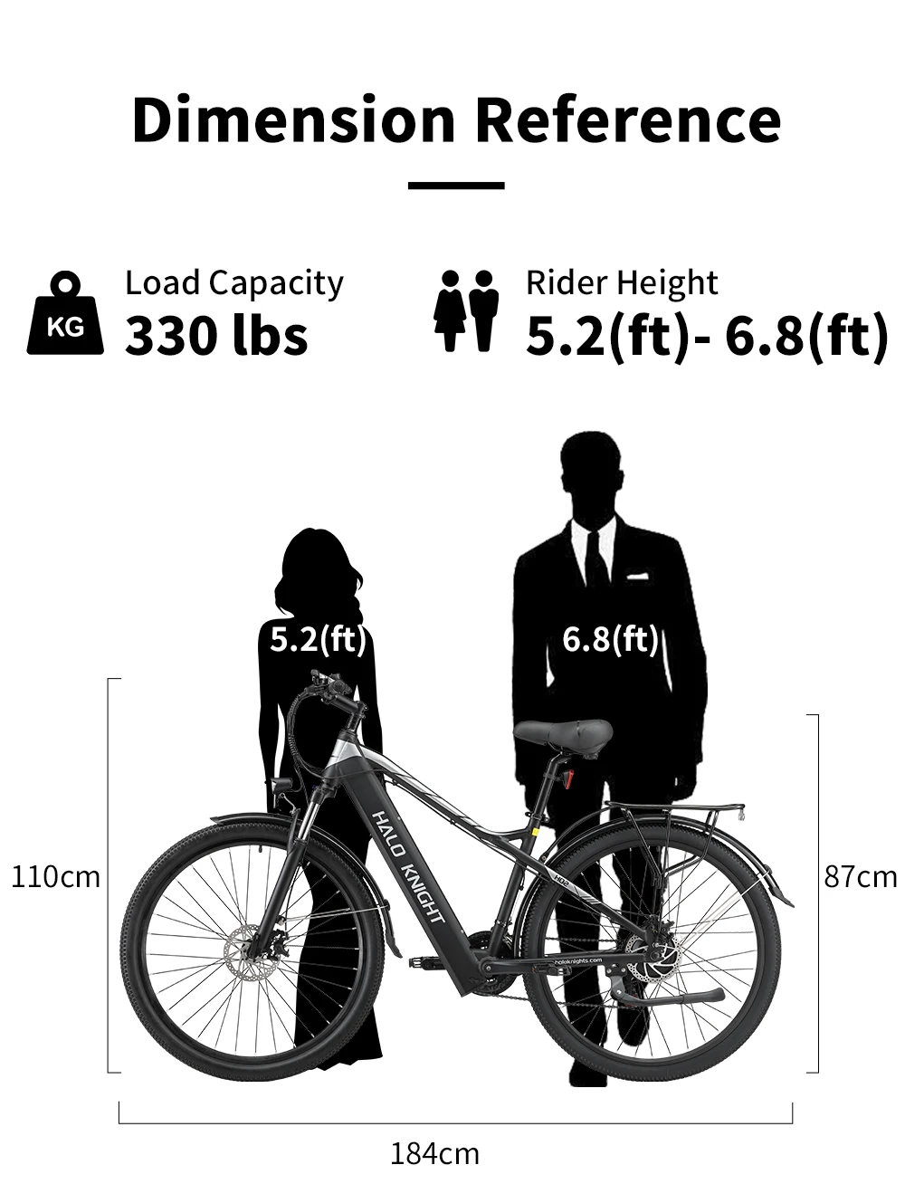 Halo Knight H02 Electric Bike, 750W 48V 16Ah Battery, 29*2.1-inch Tires, 50km/h Max Speed, 60km Max Range, Mechanical Disc Brake