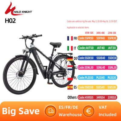 Halo Knight H02 Electric Bike, 750W 48V 16Ah Battery, 29*2.1-inch Tires, 50km/h Max Speed, 60km Max Range, Mechanical Disc Brake