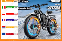 Electric Bike 250W*8 Dual Motor 48V 23AH Removable Battery 26*4.0 Inch Fat Tire Full Suspension All-terrain Electric Bicycle