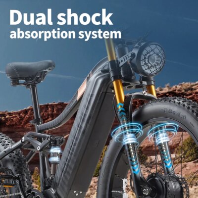 BURCHDA-Electric bike with two motors for adult, 26 inches wide, mountain Electric bike, 48V, 30 Ah, 2500W, HC26 - Image 5