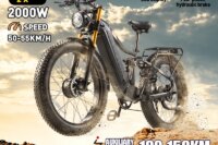 BURCHDA-Electric bike with two motors for adult, 26 inches wide, mountain Electric bike, 48V, 30 Ah, 2500W, HC26