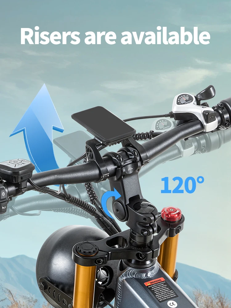 BURCHDA R5Pro Electric Bike 1000W Motor 48V20Ah Battery 26Inch Fat Tire Mountain Snow Ebike - All-Terrain Off-Road/City Cycling