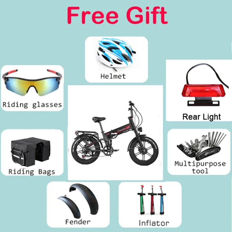 YX20M PLUS E Bike 2000W motor 48V20AH Removable battery Electric Bicycle Hydraulic disc brake 20*4-inch fat tire Electric Bike YX20M PLUS E Bike 2000W motor 48V20AH Removable battery Electric Bicycle Hydraulic disc brake 20*4-inch fat tire Electric Bike