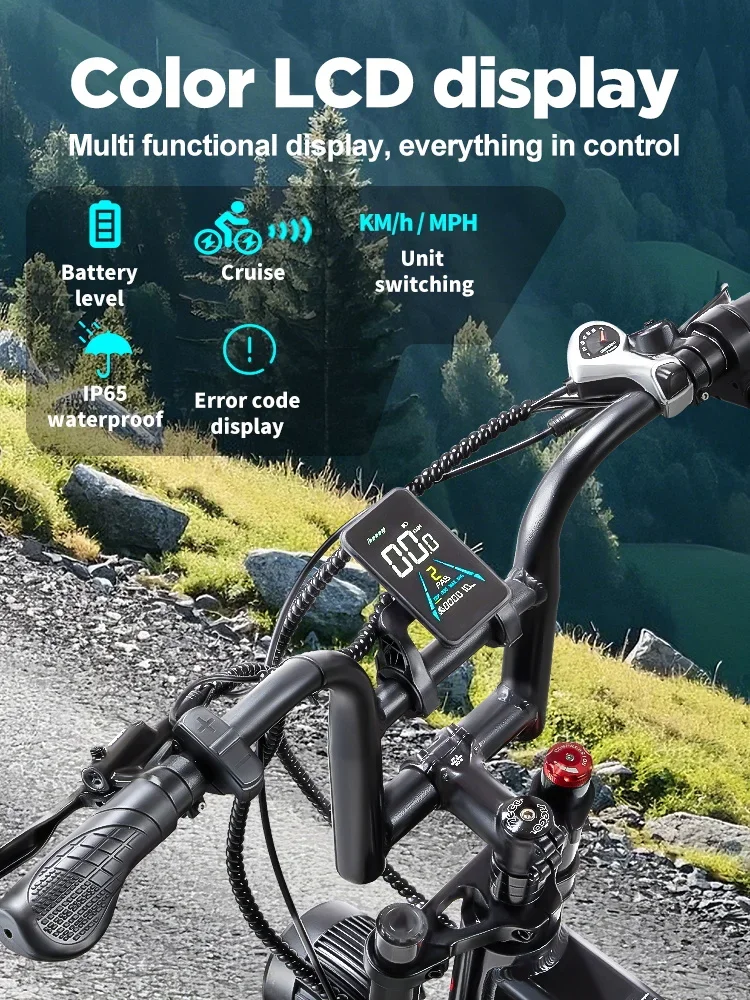 YX20M PLUS E Bike 2000W motor 48V20AH Removable battery Electric Bicycle Hydraulic disc brake 20*4-inch fat tire Electric Bike YX20M PLUS E Bike 2000W motor 48V20AH Removable battery Electric Bicycle Hydraulic disc brake 20*4-inch fat tire Electric Bike
