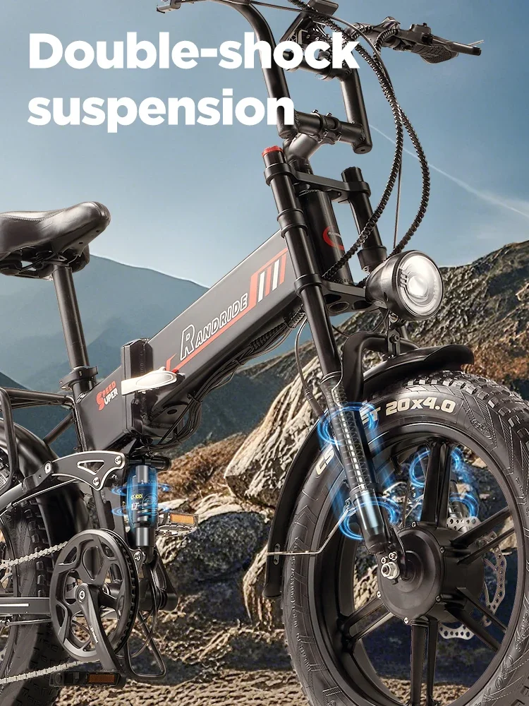 YX20M PLUS E Bike 2000W motor 48V20AH Removable battery Electric Bicycle Hydraulic disc brake 20*4-inch fat tire Electric Bike YX20M PLUS E Bike 2000W motor 48V20AH Removable battery Electric Bicycle Hydraulic disc brake 20*4-inch fat tire Electric Bike