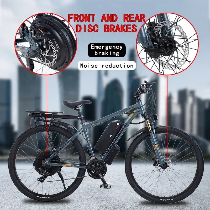 1000W Electric City Bike Removable 13Ah Lithium-ion Battery Ebike 60 Miles Range Dual Disc Brakes Alloy Electric Bicycle 1000W Electric City Bike Removable 13Ah Lithium-ion Battery Ebike 60 Miles Range Dual Disc Brakes Alloy Electric Bicycle