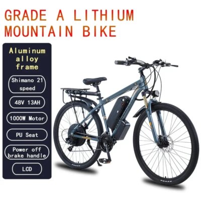 1000W Electric City Bike Removable 13Ah Lithium-ion Battery Ebike 60 Miles Range Dual Disc Brakes Alloy Electric Bicycle - Image 4