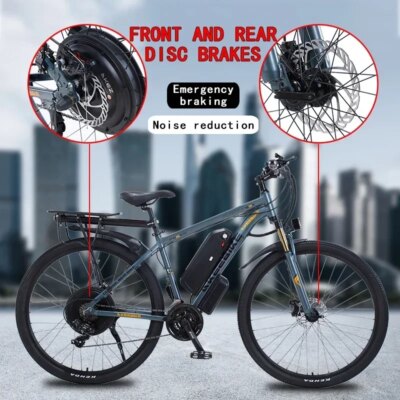 1000W Electric City Bike Removable 13Ah Lithium-ion Battery Ebike 60 Miles Range Dual Disc Brakes Alloy Electric Bicycle - Image 5