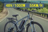 1000W Electric City Bike Removable 13Ah Lithium-ion Battery Ebike 60 Miles Range Dual Disc Brakes Alloy Electric Bicycle