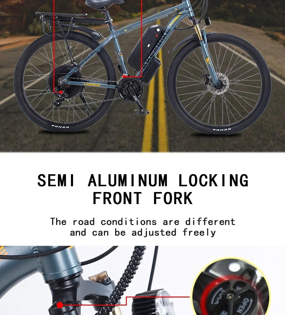 1000W Electric City Bike Removable 13Ah Lithium-ion Battery Ebike 60 Miles Range Dual Disc Brakes Alloy Electric Bicycle 1000W Electric City Bike Removable 13Ah Lithium-ion Battery Ebike 60 Miles Range Dual Disc Brakes Alloy Electric Bicycle