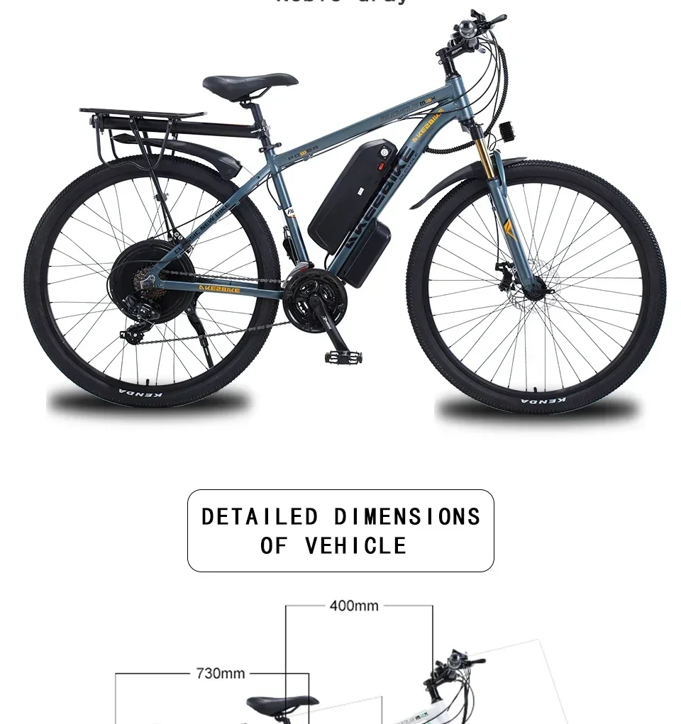 1000W Electric City Bike Removable 13Ah Lithium-ion Battery Ebike 60 Miles Range Dual Disc Brakes Alloy Electric Bicycle 1000W Electric City Bike Removable 13Ah Lithium-ion Battery Ebike 60 Miles Range Dual Disc Brakes Alloy Electric Bicycle