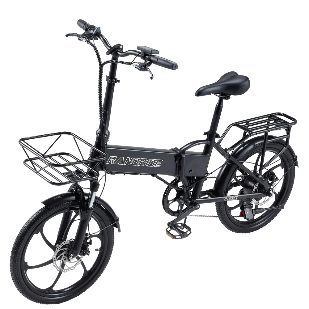 RANDRIDE YA20 Ebike 500W 48V12.8AH Folding City Electric bike Hidden Dismountable Battery 20inch Adult Electric Bicycle EU Stock
