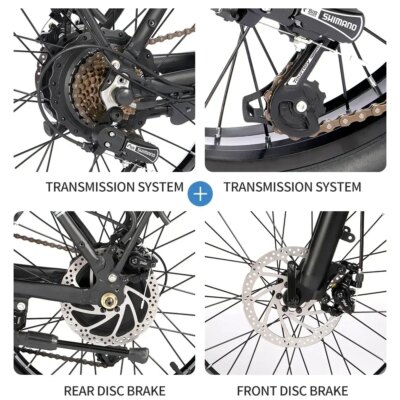 Ridstar H20 Folding Electric Bike  Motor 48V 15AH Battery Electric Bicycle 20*4.0 Inch Fat Tire city commuting E Bike - Image 3