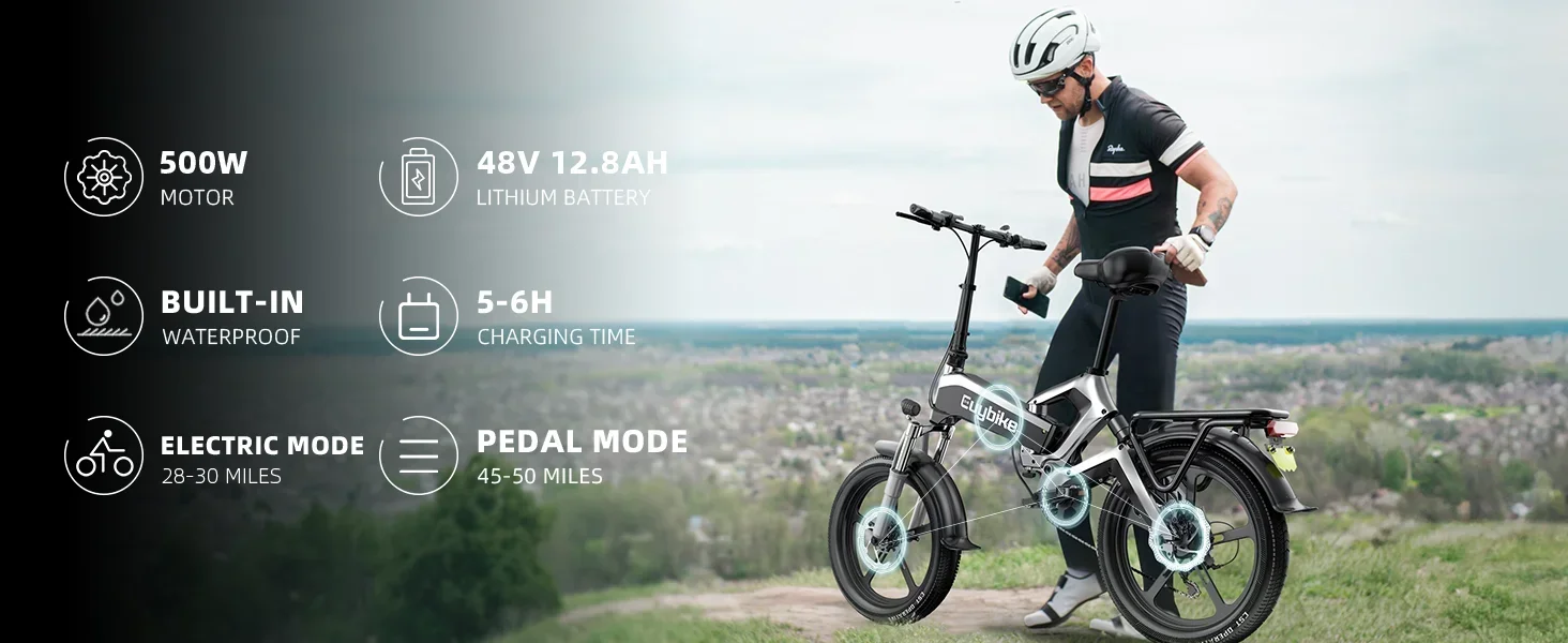 ZHENGBU K6S 20 Inch 48V 400W 500W 12.8AH Battery Foldable Ebike Full Suspension Electric Bicycle 7 Speed Folding Electric Bike ZHENGBU K6S 20 Inch 48V 400W 500W 12.8AH Battery Foldable Ebike Full Suspension Electric Bicycle 7 Speed Folding Electric Bike
