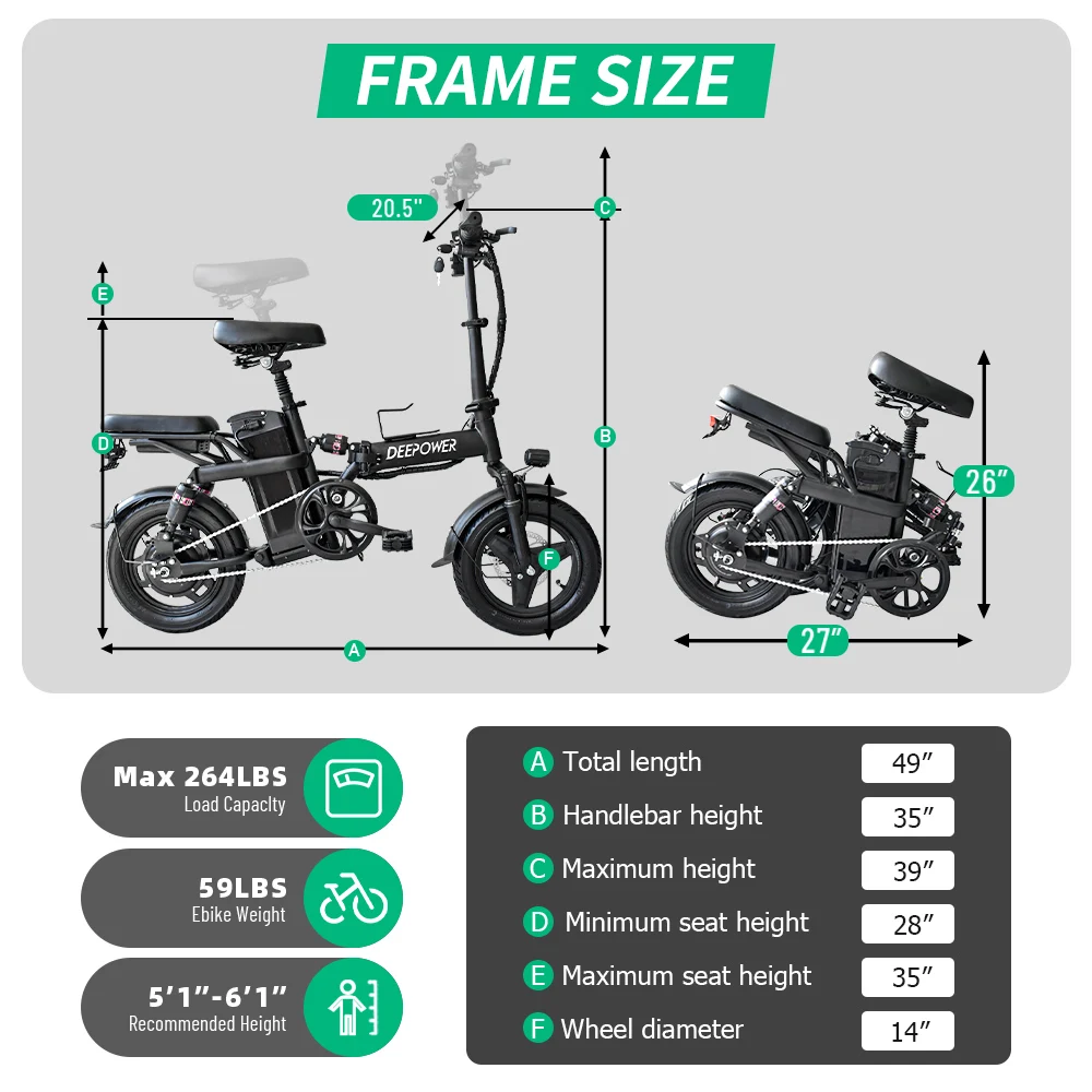 400W Ebike 35km/h 48V 30AH Removable Battery Electric Bike Multi-Shock Absorption City Commuter Foldable Adult Electric Bicycle