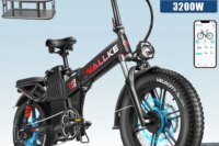 W Wallke H9 AWD Folding Electric Bike for Adults 60AH/40AH 3200W Dual Motor 320 KM Ebike 20*4.0" Fat Tire APP Control 7 Speed