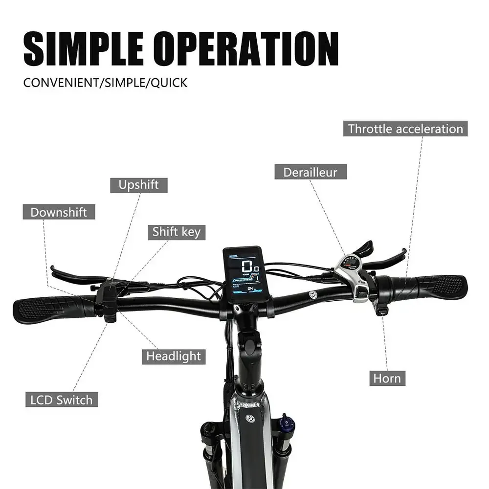 CMACEWHEEL TP26 Electric Bicycle  48V17AH Lithium Battery Adult Riding Electric Bike 26*4 inch Fat Tire Mountain Snow E-bike