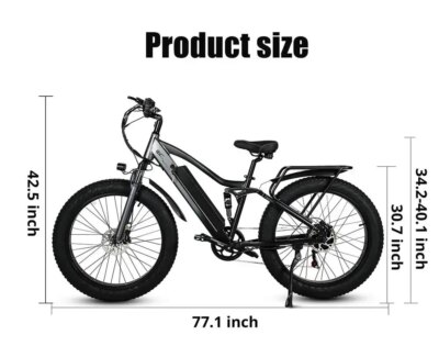 CMACEWHEEL TP26 Electric Bicycle  48V17AH Lithium Battery Adult Riding Electric Bike 26*4 inch Fat Tire Mountain Snow E-bike - Image 6