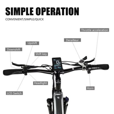 CMACEWHEEL TP26 Electric Bicycle  48V17AH Lithium Battery Adult Riding Electric Bike 26*4 inch Fat Tire Mountain Snow E-bike - Image 4