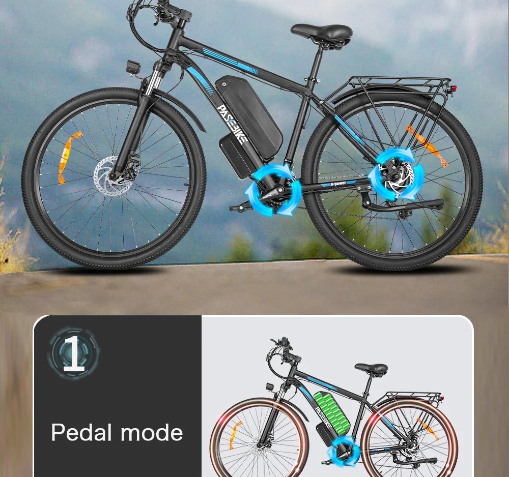 Pasebik Off-Road Mount Electric truck 29 Inch Adult Electric Bike, 750W 48V 21Ah Li-ion Battery 21 Speed Mount Sport boat