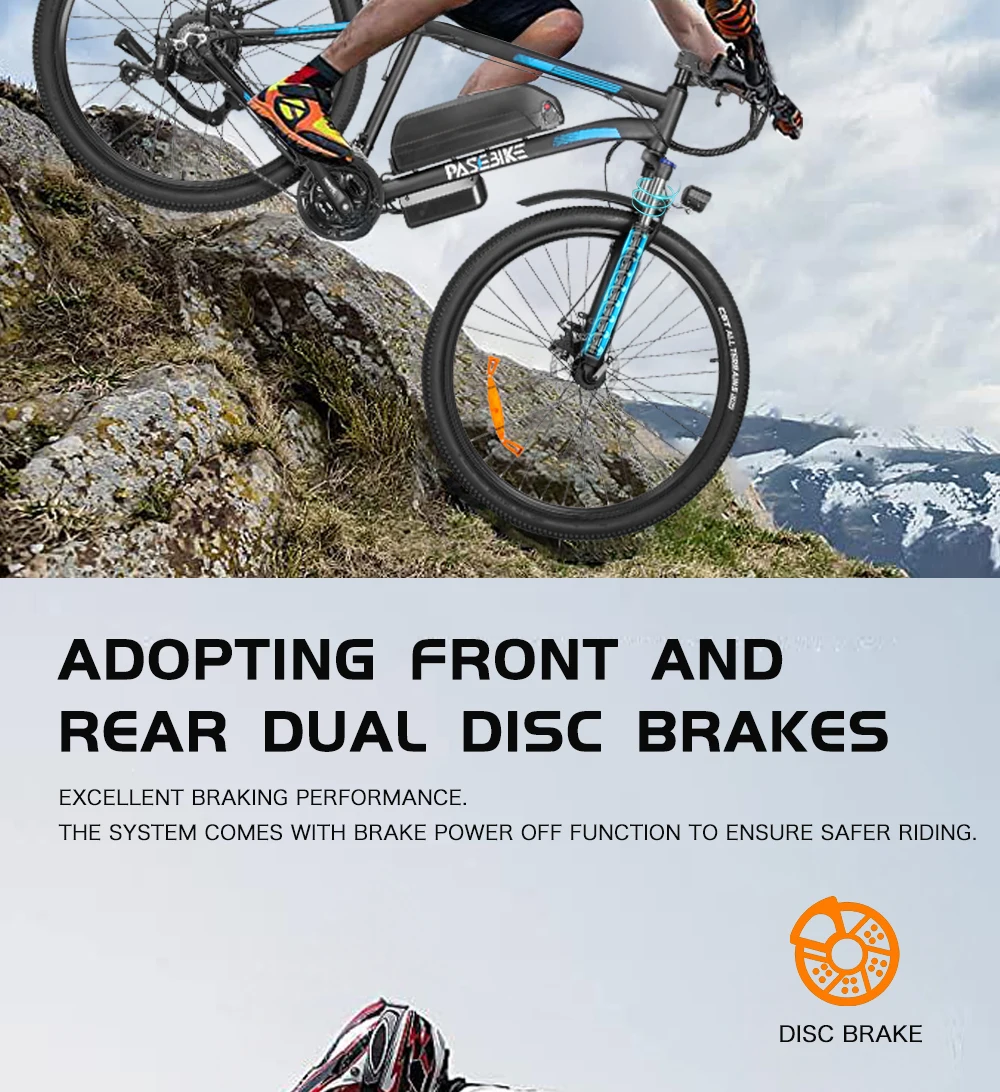Pasebik Off-Road Mount Electric truck 29 Inch Adult Electric Bike, 750W 48V 21Ah Li-ion Battery 21 Speed Mount Sport boat