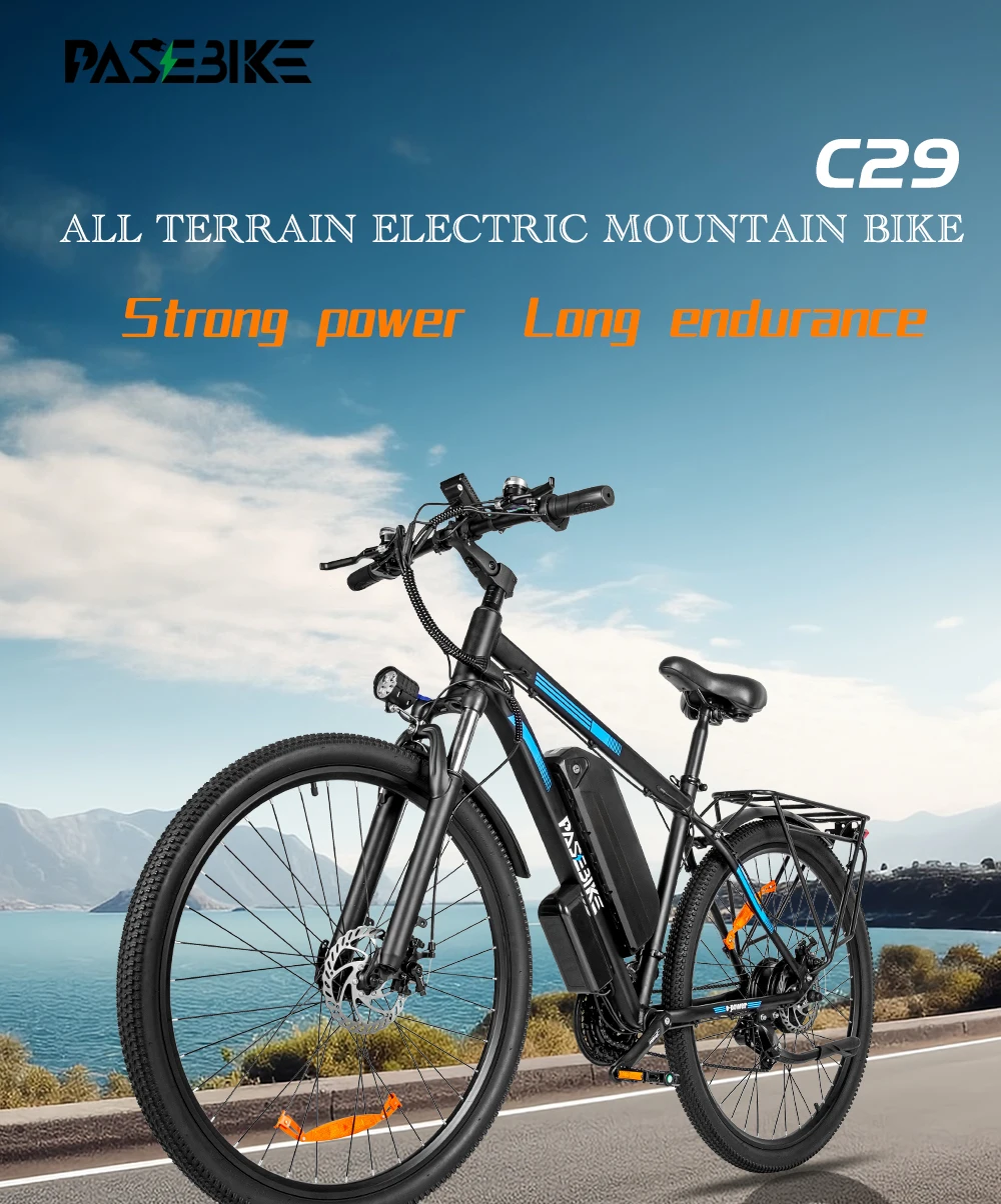 Pasebik Off-Road Mount Electric truck 29 Inch Adult Electric Bike, 750W 48V 21Ah Li-ion Battery 21 Speed Mount Sport boat