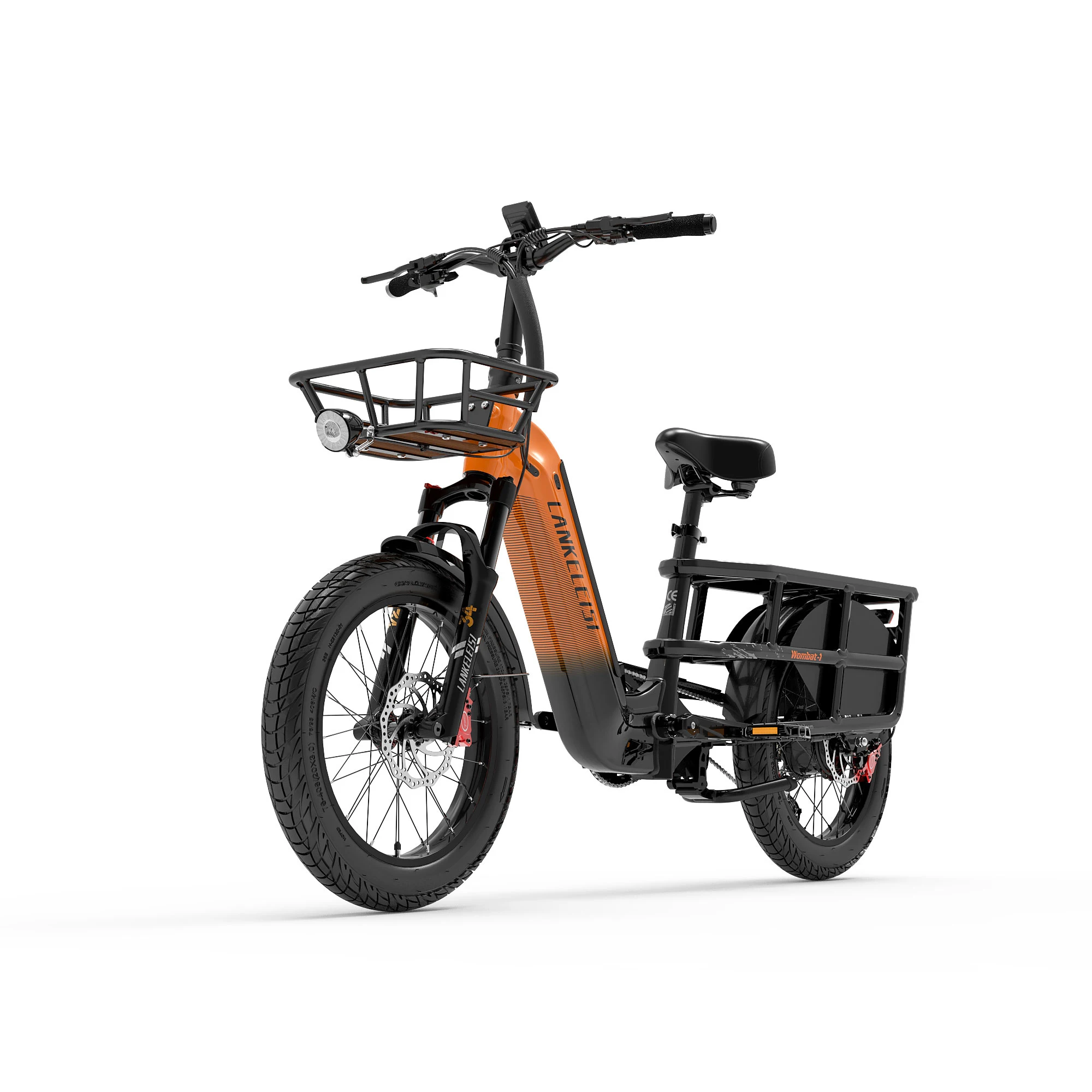 LANKELEISI Wombat-1 Adult Electric Bike 1000W 48V20AH City E-Bike 20 inch Fat fetus Non Foldable LCD Instrument Electric Bicycle