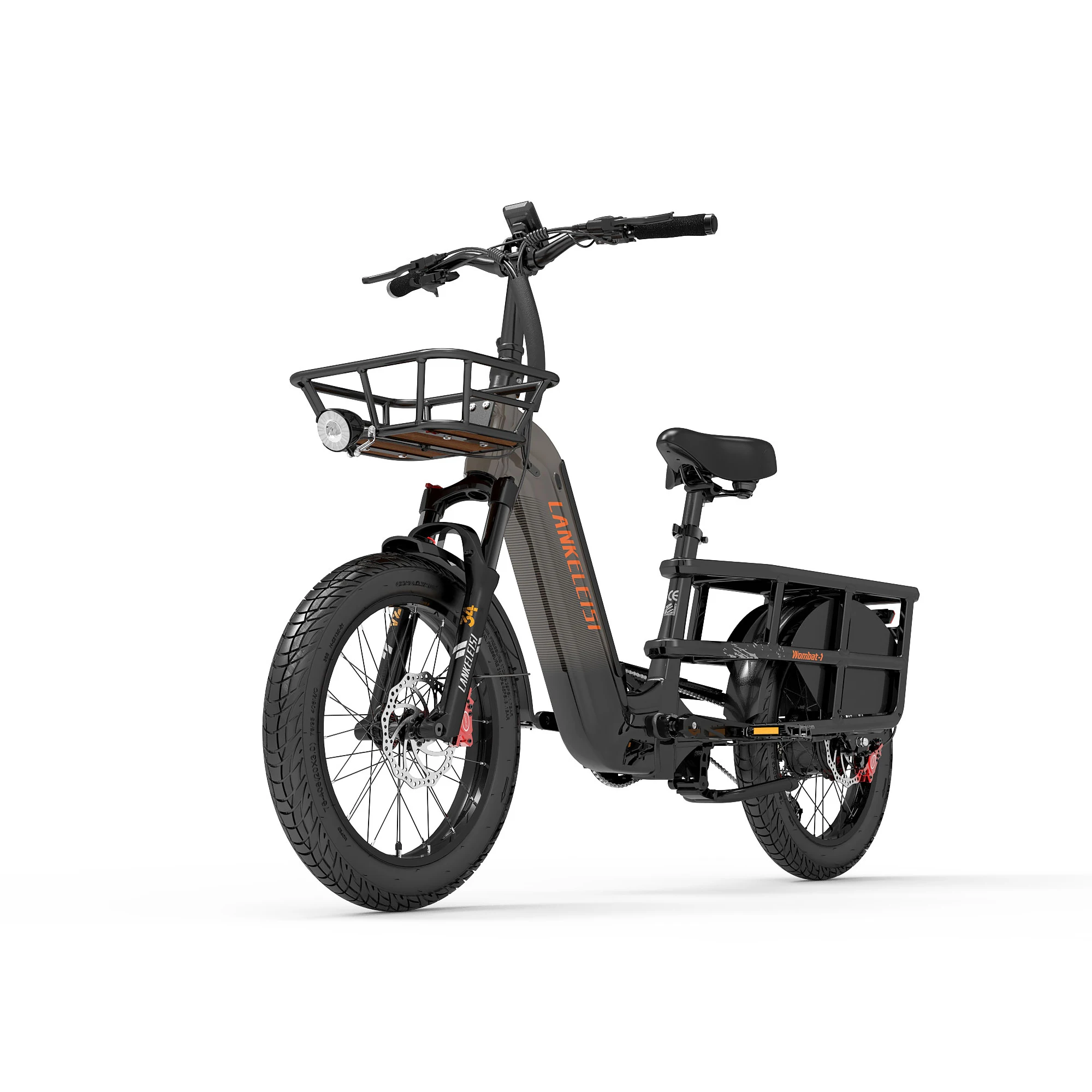 LANKELEISI Wombat-1 Adult Electric Bike 1000W 48V20AH City E-Bike 20 inch Fat fetus Non Foldable LCD Instrument Electric Bicycle