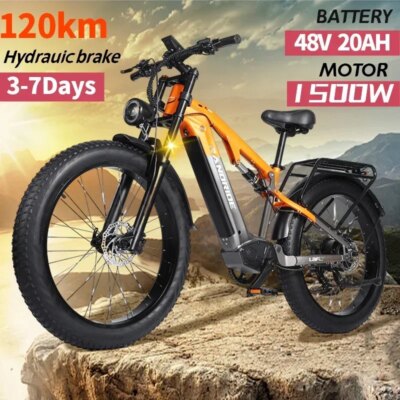 New Ebike X800 1500W 48V 20AH 26 Inch 4.0 Fat Tyre Off-road Electric Bike Men's Mountain Bike Snowmobile Electric Bike