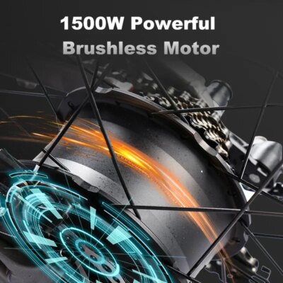 New Ebike X800 1500W 48V 20AH 26 Inch 4.0 Fat Tyre Off-road Electric Bike Men's Mountain Bike Snowmobile Electric Bike - Image 5