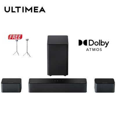 ULTIMEA 5.1ch Dolby Atmos Soundbar, 3D Surround Sound System, Soundbar for TV Devices with Wireless Subwoofer & 2 Rear Speakers