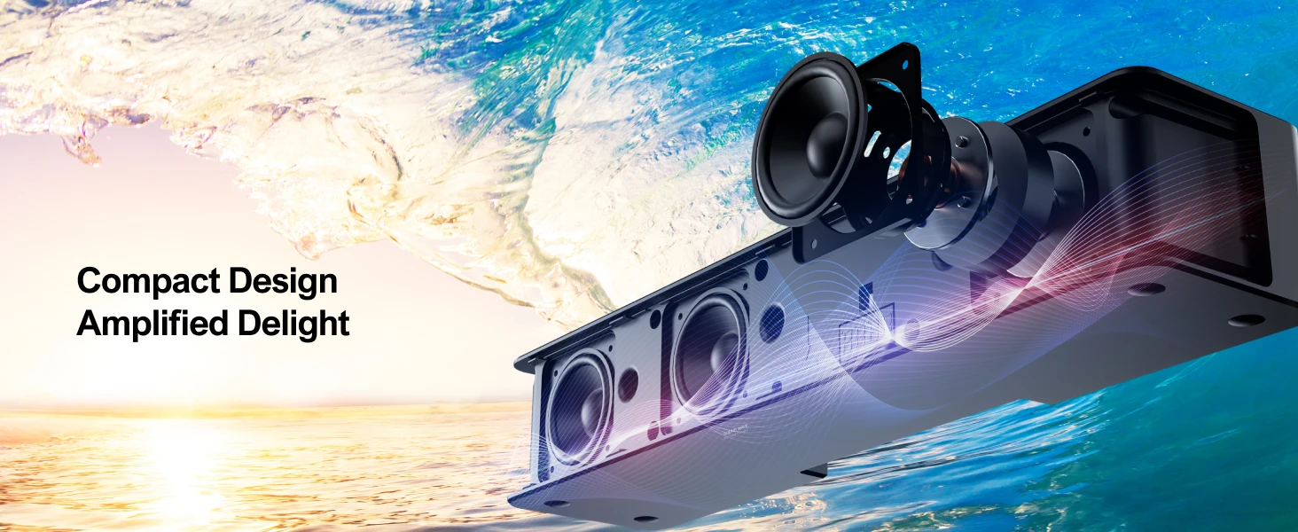 ULTIMEA 5.1ch Dolby Atmos Soundbar, 3D Surround Sound System, Soundbar for TV Devices with Wireless Subwoofer & 2 Rear Speakers
