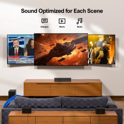 ULTIMEA 5.1ch Dolby Atmos Soundbar, 3D Surround Sound System, Soundbar for TV Devices with Wireless Subwoofer & 2 Rear Speakers - Image 6