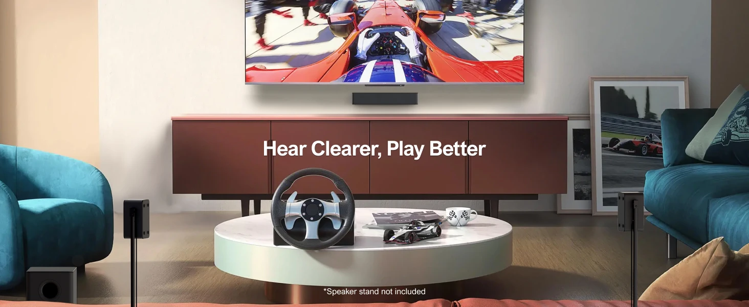 ULTIMEA 5.1ch Dolby Atmos Soundbar, 3D Surround Sound System, Soundbar for TV Devices with Wireless Subwoofer & 2 Rear Speakers