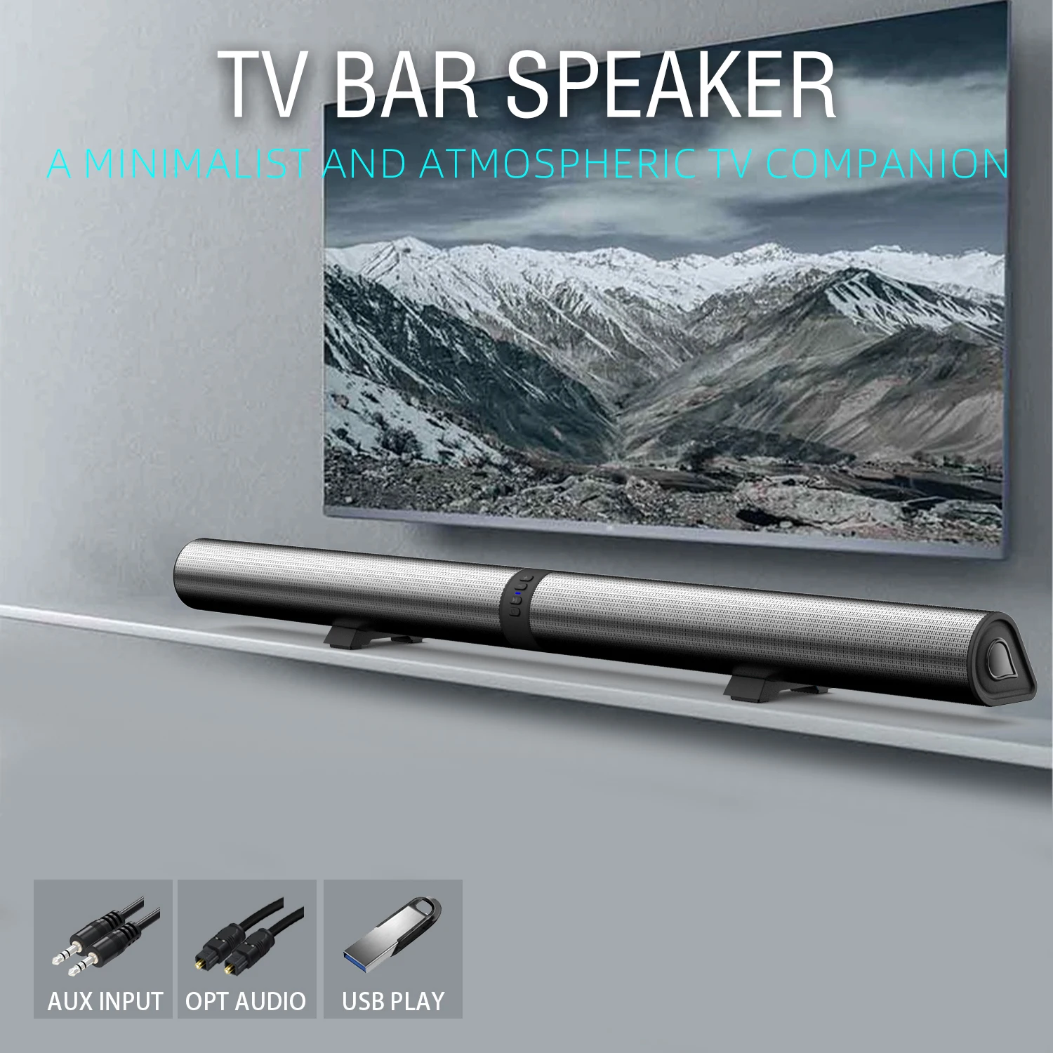 Home Theater 3D Stereo Surround Wireless Speaker Multi-Function Subwoofer Soundbar Support Foldable Split For TV/PC